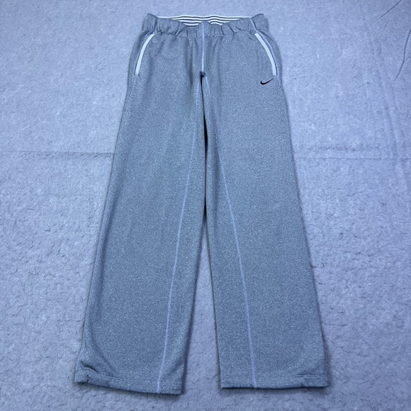 Nike Sweatpants Womens XS Gray Therma-Fit All Time Pant Open Hem Swoosh 684987 - Picture 1 of 13